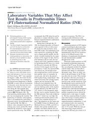 Laboratory Variables That May Affect Test Results in Prothrombin ...