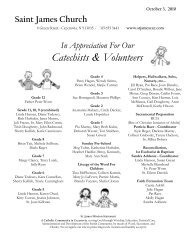 Catechists & Volunteers - St. James, Cazenovia