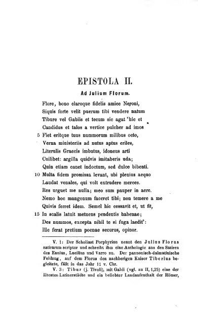 Die Briefe des Horaz an Augustus und Julius Florus [microform]