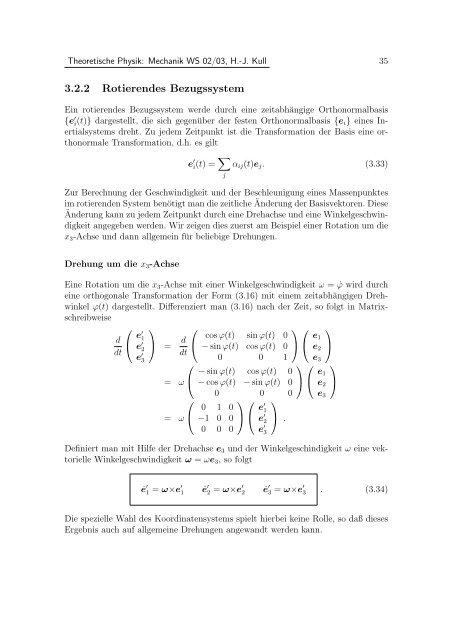 Theoretische Physik: Mechanik - Skriptum zur Vorlesung - Laserphysik