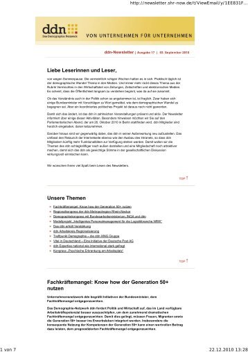 ddn-newsletter, Ausgabe 17 - Das Demographie Netzwerk