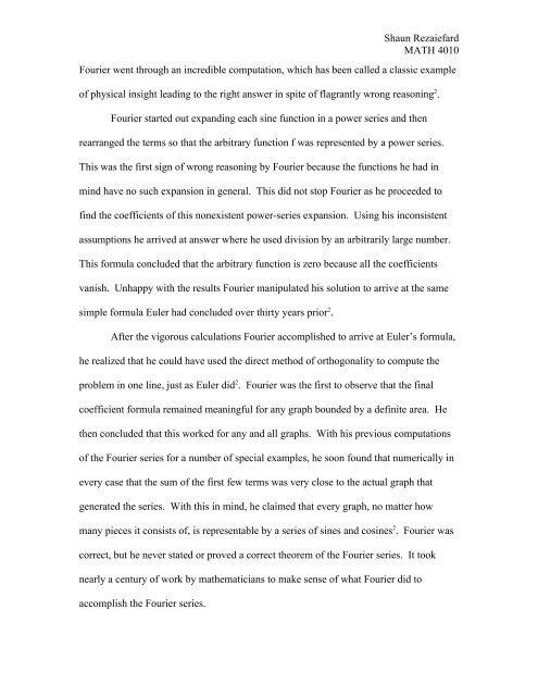 Fourier, Jean Baptiste Joseph - Mathematical & Statistical Sciences