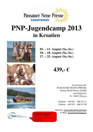 13 08 03 PNP Reiseprogramm Jugendcamp Kroatien