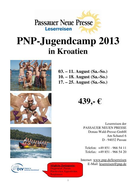 13 08 03 PNP Reiseprogramm Jugendcamp Kroatien