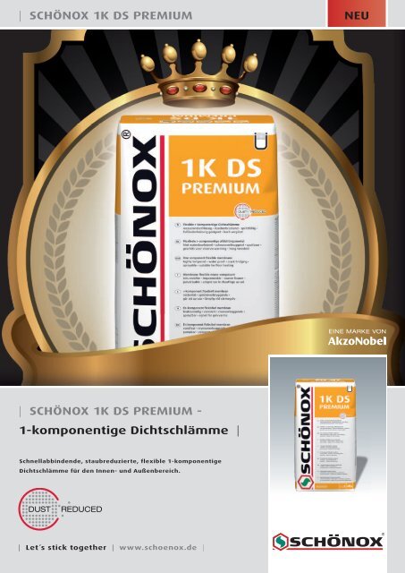 | SCHÖNOX 1K DS PREMIUM - 1-komponentige ... - Schonox