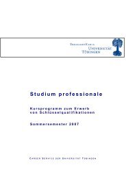 Studium professionale - Hochschulsport Universität Tübingen