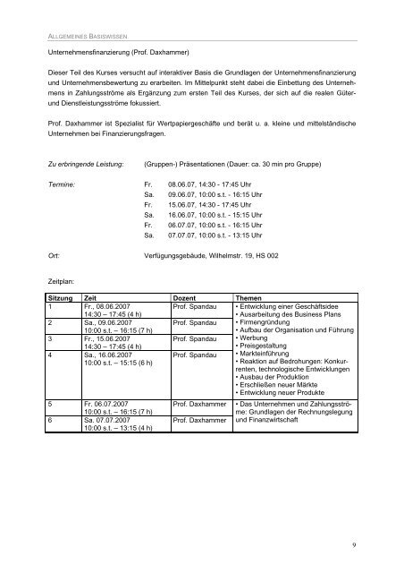 Studium professionale - Hochschulsport Universität Tübingen