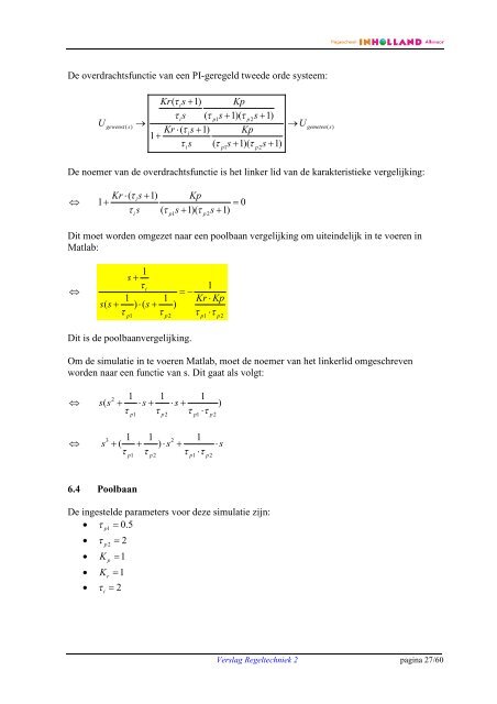 Verslag Regeltechniek 2