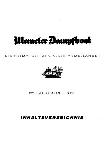 127. JAHRGANG – 1975 - Memeler Dampfboot