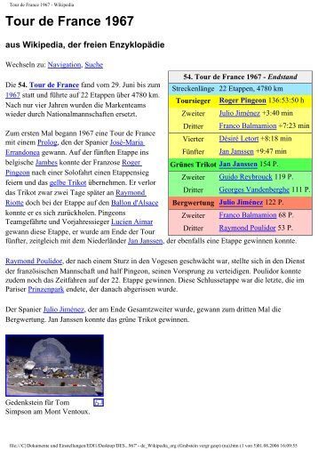 Tour de France 1967 - Wikipedia