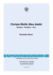 Christa Wolfs Was bleibt Kontext - Munin - Universitetet i Tromsø