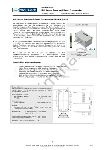 Bodenfeuchtigkeit und –temperatur KNX-Sensor Bodenfeuchtigkeit ...