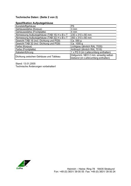 EIB/KNX– Tableaus¹ mit 16 / 32 Tastern / LED von