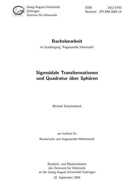 Bachelorarbeit Sigmoidale Transformationen und Quadratur über ...