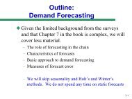 Outline: demand forecasting - Sfsu