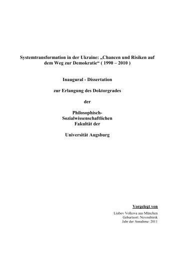 Volkova_Dissertation.pdf - OPUS - Universität Augsburg