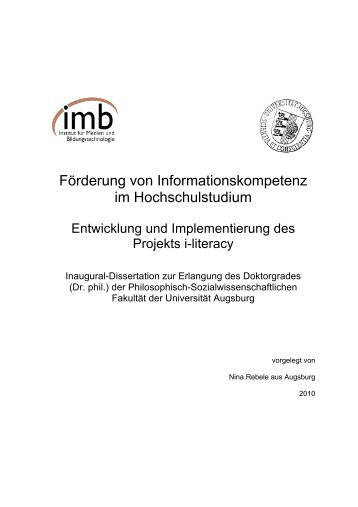 Förderung von Informationskompetenz im Hochschulstudium