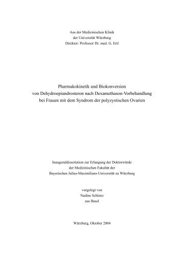 Pharmakokinetik und Biokonversion von Dehydroepiandrosteron ...