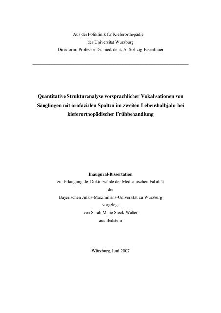 Quantitative Strukturanalyse vorsprachlicher Vokalisationen - OPUS ...