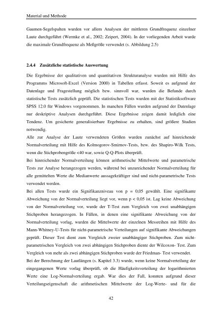 Quantitative Strukturanalyse vorsprachlicher Vokalisationen - OPUS ...