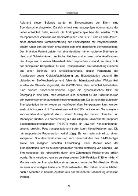 Genotyp-Phänotyp Korrelation bei Fanconi Anämie - OPUS ...