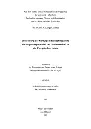 Entwicklung der Nahrungsmittelnachfrage und der ...