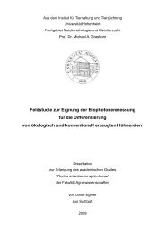 Feldstudie zur Eignung der Biophotonenmessung - OPUS ...