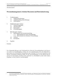 Personalmanagement zwischen Rezession und Restrukturierung