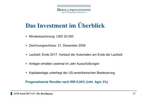 ATM Fund 2017 LP - Fondsvermittlung24.de