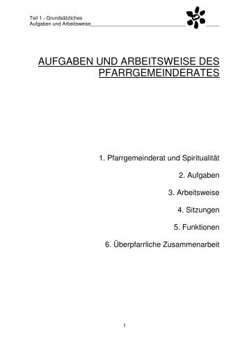 aufgaben und arbeitsweise des pfarrgemeinderates - Pgr.at