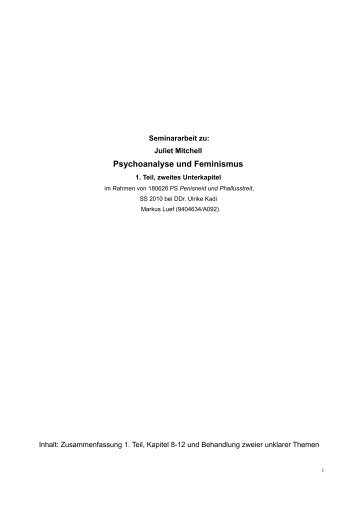 Psychoanalyse und Feminismus