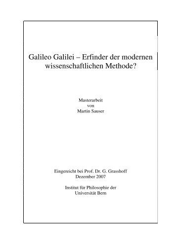 Galileo Galilei – Erfinder der modernen wissenschaftlichen Methode?