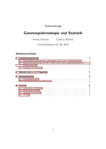 Gammaspektroskopie und Statistik