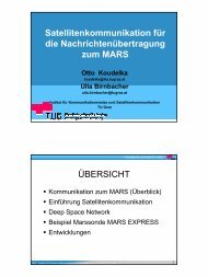 Satellitenkommunikation für die ... - Institut für Physik