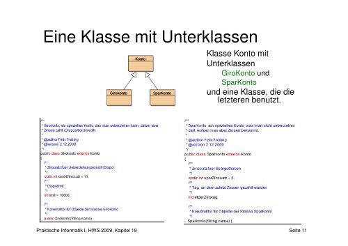 Kapitel 19: Klassen und Unterklassen - Pi1 - Universität Mannheim