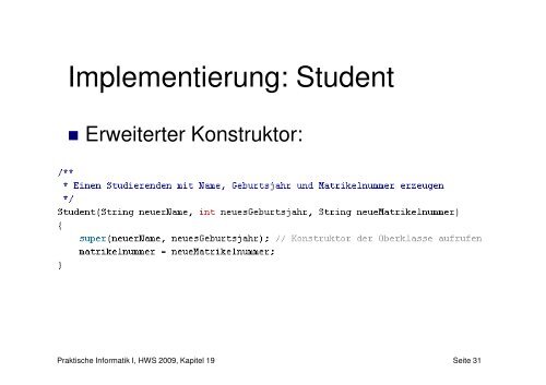 Kapitel 19: Klassen und Unterklassen - Pi1 - Universität Mannheim