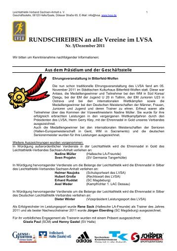 RUNDSCHREIBEN an alle Vereine im LVSA - No-IP.com