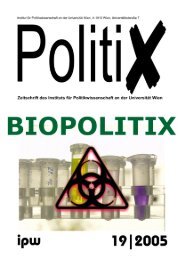 Warum Biopolitik? - Institut für Politikwissenschaft - Universität Wien