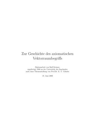 Zur Geschichte des axiomatischen Vektorraumbegriffs