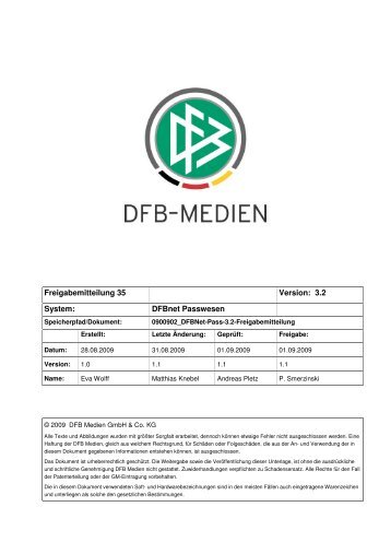 Freigabemitteilung Nr. 35 DFBnet Pass Version 3.2