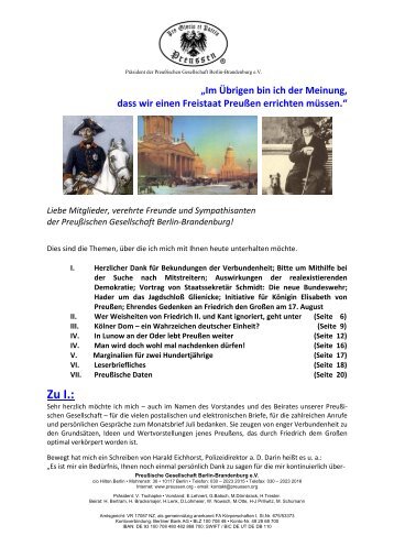 Anzeigen - bei der Preußischen Gesellschaft Berlin-Brandenburg eV