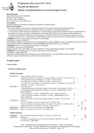 Version imprimable (PDF) - Programme des cours