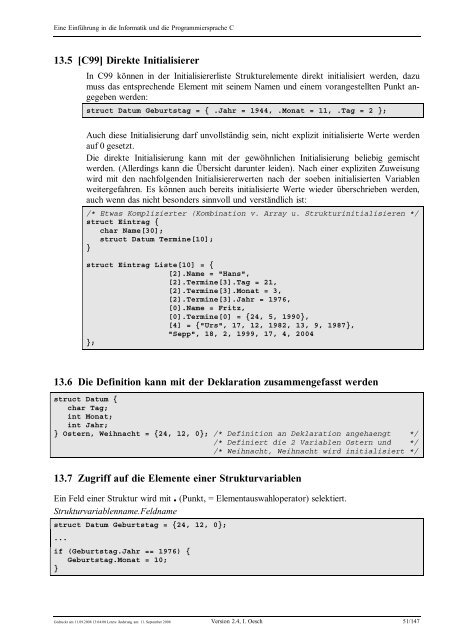 Eine Einführung in die Programmiersprache C und ... - C /C++ Ecke