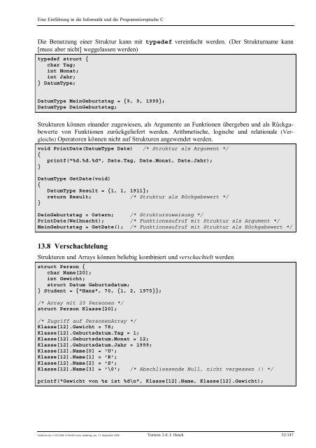 Eine Einführung in die Programmiersprache C und ... - C /C++ Ecke