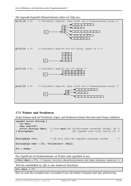 Eine Einführung in die Programmiersprache C und ... - C /C++ Ecke