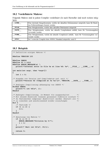 Eine Einführung in die Programmiersprache C und ... - C /C++ Ecke