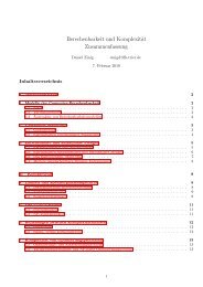 Berechenbarkeit und Komplexität Zusammenfassung