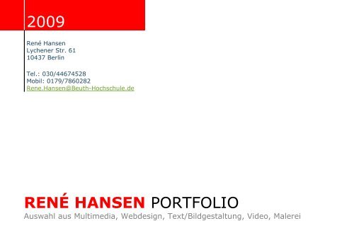 René Hansen - Portfolio - Beuth Hochschule für Technik Berlin