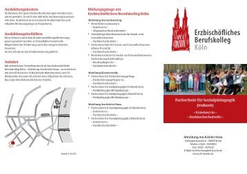 Bildungsgangflyer - Erzbischöfliches Berufskolleg Köln