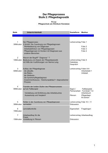 Der Pflegeprozess Stufe 2: Pflegediagnostik - QuePNet